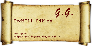 Grüll Géza névjegykártya